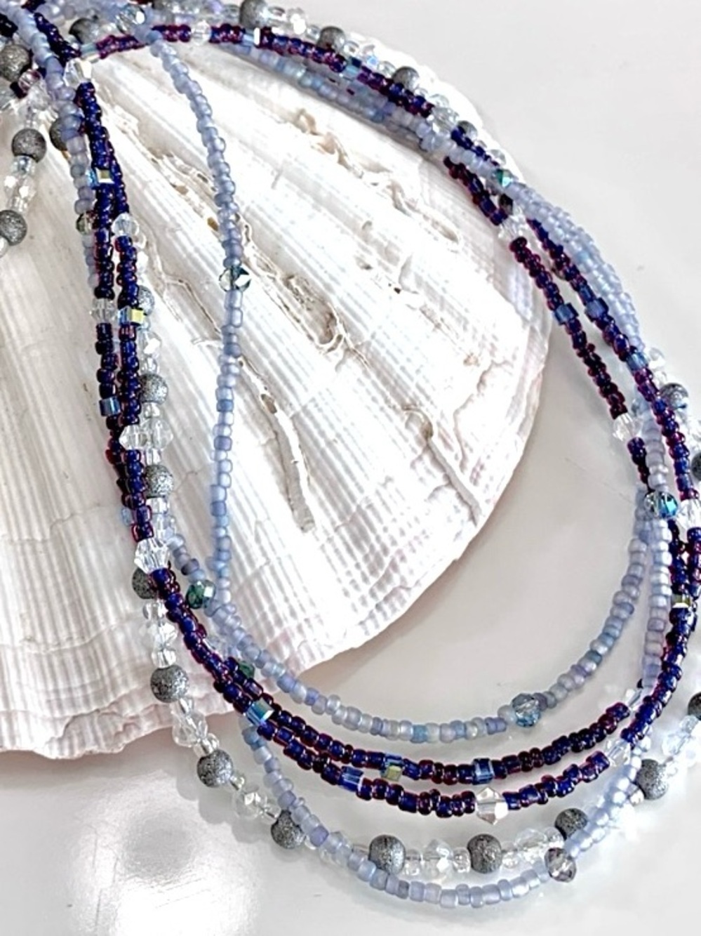Shades of Blue Waterfall Multi-layered Necklace